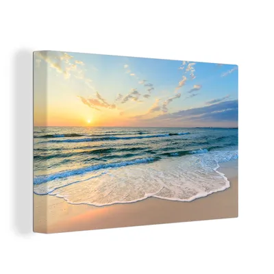 Obrázok produktu pre OneMillionCanvasses® - Maľba na plátne - Obraz na plátne Nástenná maľba na plátne - Pláž - more - západ slnka - záliv - 150x100cm - Fotografia na