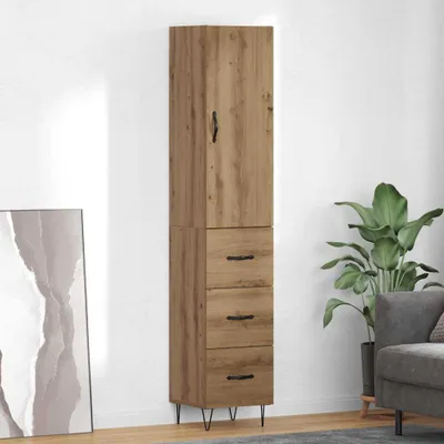 Zdjęcie produktu dla vidaXL Komoda wysoka Artisan – dąb 34,5 x 34 x 90 cm, materiał drewnopochodny