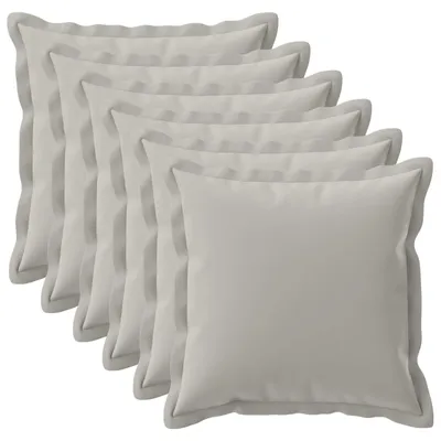 Obrázok produktu pre vidaXL Vankúšový poťah, 6 ks, farba: sivá, materiál: polyester, rozmer: 60 x 60 cm