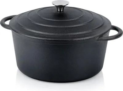 Produktbild von Gusseiserner Topf mit Deckel Kociołek Brytfanka Brytfanna Rund 26 cm 5 l