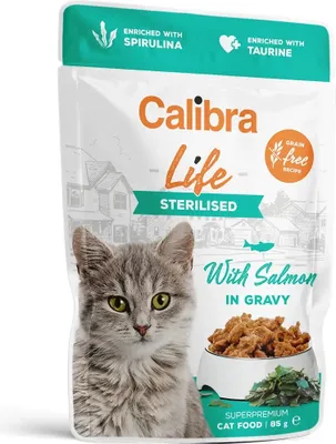 Productafbeelding van Calibra 8595706700986, Volwassen dier, Geschikt voor alle rassen, Zalm, 85 gram, Zonder granen, Zonder soja