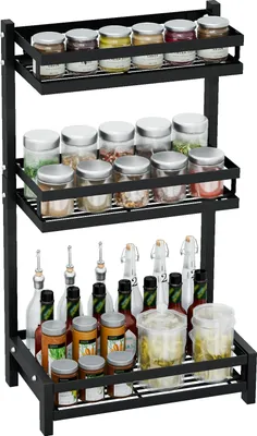 Produktbild von Heikoeco® Multifunktionelles Gewürzregal Stehend, 3 Etagen Edelstahl Gewürzständer/Gewürzhalter, Küchenregal Organizer für Arbeitsplatte Aufbewahrung