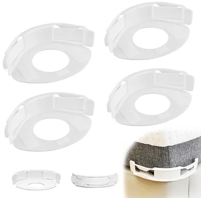 Produktbild von Bettlakenspanner für Bettlaken, 4 Stück Halter mit Verschlussstreifen, rutschfeste Spanner für alle Matratzengrößen, einfache Installation (Weiß)