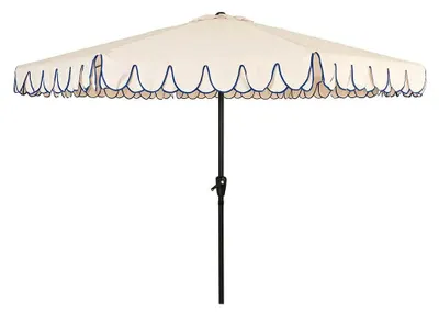Image de Parasol Jardin Blanc/bleu Protection Solaire ø2,70m - Outdoor Living By Decoris