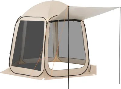 Obrázek produktu pro SucceBuy kempinkový stan 304,8 x 280,4 cm, pop-up stan s výsuvnou markýzou, přenosný stan pro 4-8 osob s přenosnou taškou a bočními stěnami, ideální pro terasu a venkovní aktivity, béžová barva