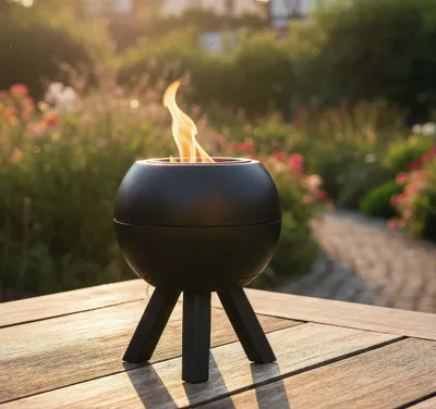 Produktbild von EdenOutdoor Feuerschale, Feuerstelle,Doppelwandig,Hitzebeständig,Raucharm (Schwarz)