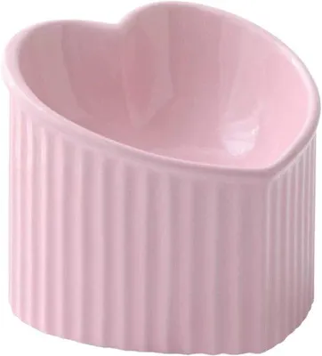 Immagine prodotto di Famanu, distributore per cibo per animali domestici in Vetroceramica, forma a cuore, rosa, 180 ml