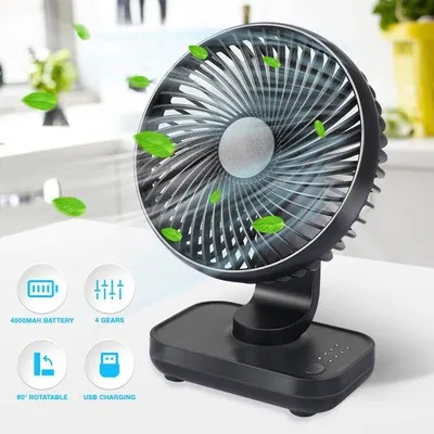 Produktbild von Klein portable Lüfter 4 Geschwindigkeiten Desktop-Lüfter persönlicher kleiner Luftzirkulationslüfter leise