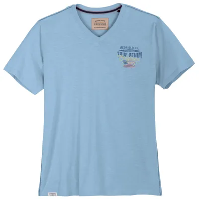 Produktbild von Redfield Übergrößen T-Shirt V-Neck modisch hellblau