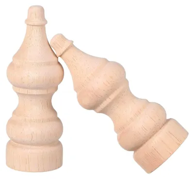 Produktbild von 2 Stück Römische Holzsäulen aus Massivholz mit Geschnitztem Design für Wohnraumdekoration und Einfache Montage