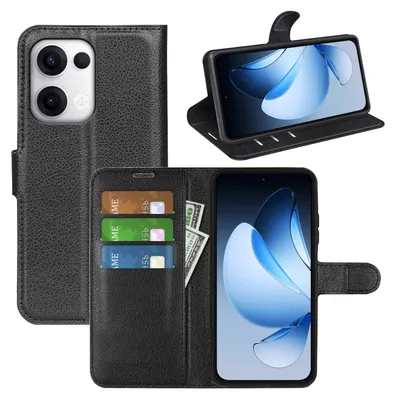 Obrázek produktu pro Pro Oppo Reno 13 Pro 5G Smart Mobile Phone Case Black Leatherette Case Cover Book