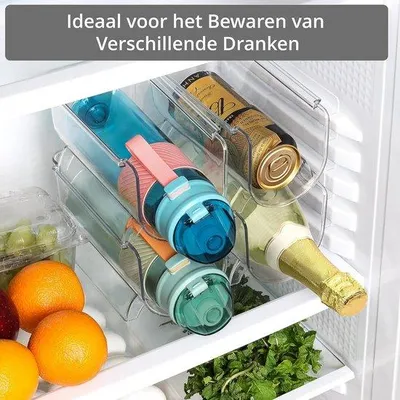 Image de Lot de 4 porte-bouteilles pliables et transparents pour la cuisine ou la cave
