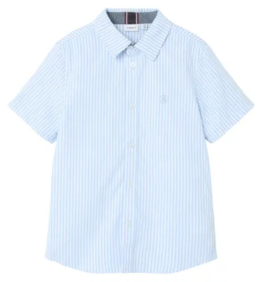 Produktbild von NAME IT Kurzarm-Hemd mit Button-Down-Kragen und Logo Größe: 92