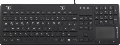 Obrázok produktu pre Priemyselná klávesnica USB Renkforce IP 68 čierna, odolná proti striekajúcej vode a prachu, s dotykovým povrchom (iM-IKB110-BK)