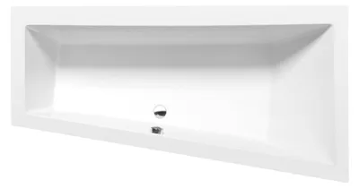 Produktbild von Polysan ANDRA R asymmetrische Badewanne 160x90x45cm, Weiß matt