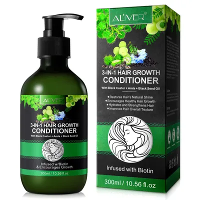 Zdjęcie produktu dla Odżywka Aliver 3 w 1 - Czarny olej rycynowy + Amla + Czarne nasiona (Nigella Sativa) - 300 ml