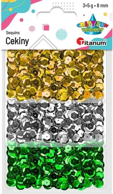 Produktbild von Metallic Gold Silber Grün Pailletten 3x5g Titanum