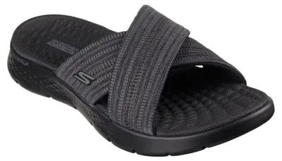 Produktbild von Skechers Go Walk Flex Sandal - Impressed Damen Cross Slide-Sandale Schwarz (Black/Grey), 141420-BKGY
