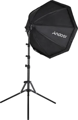 Image de Andoer Studio Photography Softbox Kit with 70cm/28in Octagon Photography Softbox * 1 + 1.5M Metal Tripod Stand * 1 for Live Streaming Portrait Product Photo Video