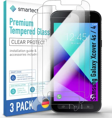Produktbild von 3x Schutzglas Panzerfolie Klar für Galaxy Xcover 4s / 4 Displayschutz Hartglas
