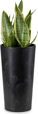 Image de HowHomely Pot de fleurs Urbanika hauteur 46,6 cm, bac à plantes, noir Cache-pot pour jardin balcon