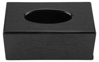 Produktbild von Rechteckige Taschentuchbox aus natürlichem Eleganzholz für Wohnzimmer, Schlafzimmer, Küche (schwarz)