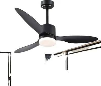 Immagine prodotto di Ventilatore da soffitto, motore CC ad alta efficienza energetica, telecomando, nero-a, 52 pollici (132 cm)-b