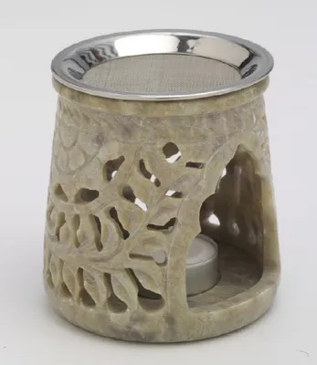 Produktbild von Duftlampe "Flora" Speckstein natur Höhe 10 cm