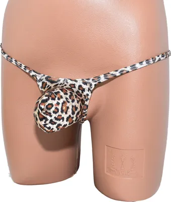 Produktbild von Mens thong bulge pouch Leopard Print