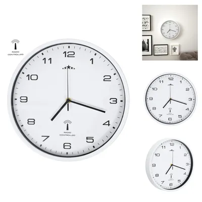 Image de vidaXL Horloge murale radio à quartz 31 cm blanc - Horloges murales