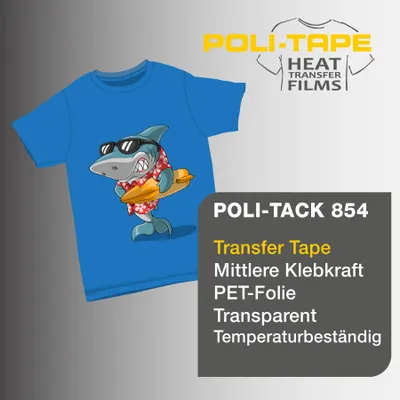 Produktbild von POLI-TAPE PT 854 50 cm Thermotransferfolie / Übertragungsfolie / Transferfolie, mittlere Klebkraft - 100cm x 50cm