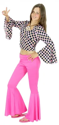 Produktbild von 70er Jahre Flower Power Hippiekostüm für Damen Gr. XS - XL, Größe:L