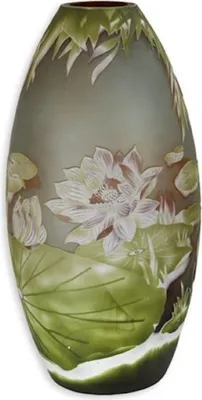 Produktbild von Casa Padrino Luxus Deko Glas Vase Blumen Mehrfarbig Ø 20,8 x H. 41 cm - Runde Cameoglas Blumenvase - Luxus Deko Accessoires