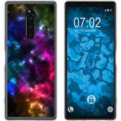 Produktbild von PhoneNatic Case kompatibel mit Sony Xperia 1 Silikon-Hülle Space Nebula M8