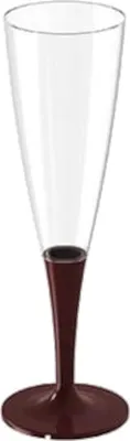 Zdjęcie produktu dla Kieliszki Do Szampana 120 Ml 10 Sztuk Czarna Nóżka
