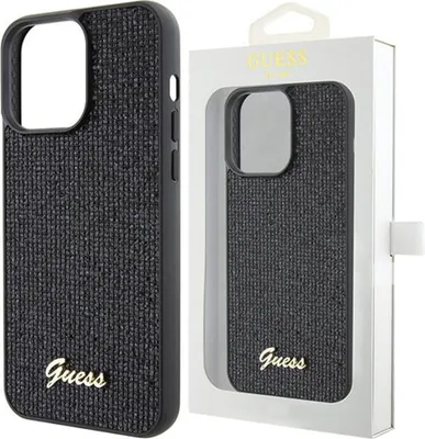 Produktbild von Guess GUHCP14LPMSDGSK iPhone 14 Pro 6.1" schwarz hardcase Disco Metal Script Schutzhülle