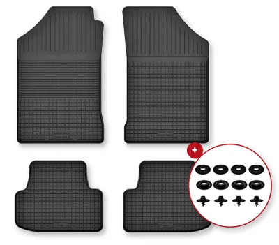 Zdjęcie produktu dla Dywaniki gumowe do Honda Civic VI 1995-2001 (sedan) – 4 szt., czarne, dobierane – Wielganizator Semi-Universal