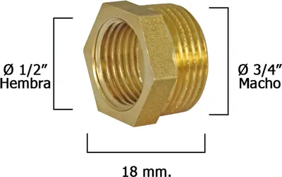 Produktbild von Polierte Sechskantreduzierung 3/4" Außengewinde x 1/2" Innengewinde
