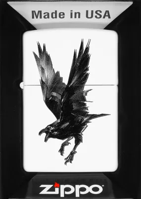 Zdjęcie produktu dla Zapalniczka Zippo Raven Bird bia?a matowa 60007030 benzynowa wiatroodporna