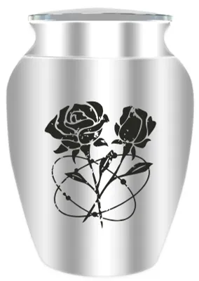 Mini-Ascheurne, Aluminium, Rosen-Design, silber, 45x65 mm, 11,3 ml
