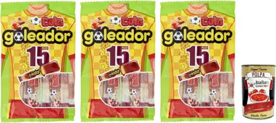 Produktbild von Goleador Cola Doppel Süßigkeit, gummiary Cola -Geschmack, 3x 120g, Süßigkeiten, die einzeln singen + Italian Gourmet polpa 400g