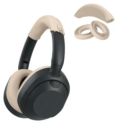 Produktbild von kwmobile Kopfband Abdeckung Ohrpolster Set kompatibel mit Sony ULT WEAR / WH-ULT900N - Headband Case - Kopfhörer Ersatz Polster - Schutz in Beige