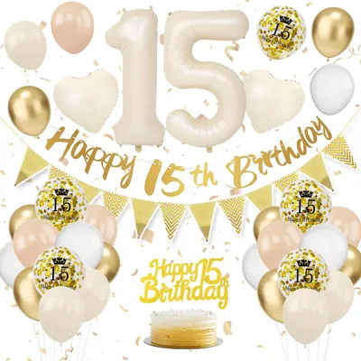 15. Geburtstag Dekoration für Mädchen – Ballons, Banner, Tortenaufsätze