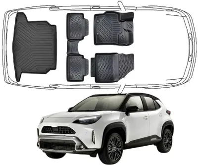 Produktbild von 3D Fußmatten & Untere Kofferraumwanne Auto Set Kompatibel mit Toyota yaris Cross