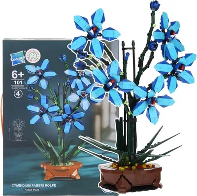 Obrázek produktu pro Orchidej Cymbidium v květináči, stavební bloky ke stohování, 1097 kusů.