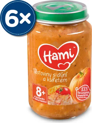 Imagen del producto de Hami: Pasta con calabaza y pollo, 6 unidades de 200 g cada una