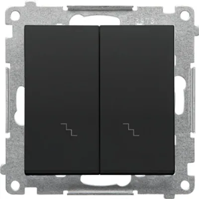 Image de Interrupteur double noir mat Simon 55 TW6/2.01/149