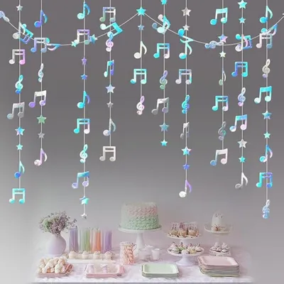 Image de Guirlande décorative musicale de 300 cm pour anniversaire et fête musicale