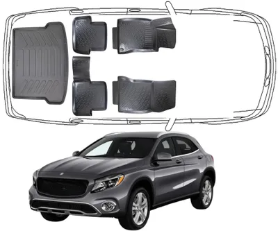 Produktbild von 3D Fußmatten & Kofferraumwanne Auto Set Kompatibel mit Mercedes-Benz GLA X 156 2013 - 2020
