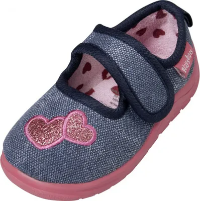 Produktbild von Playshoes Hausschuh Herz jeansblau 20/21